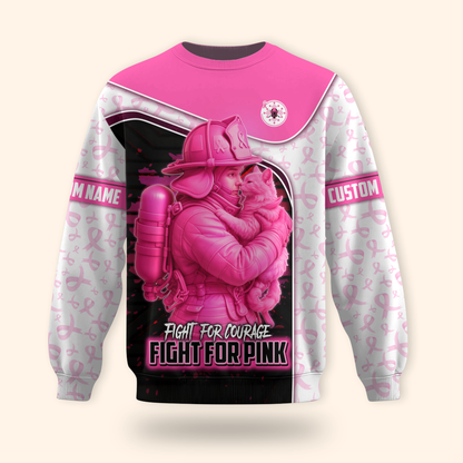 Firefighter Breast Cancer Awareness shirt, Custom Choo