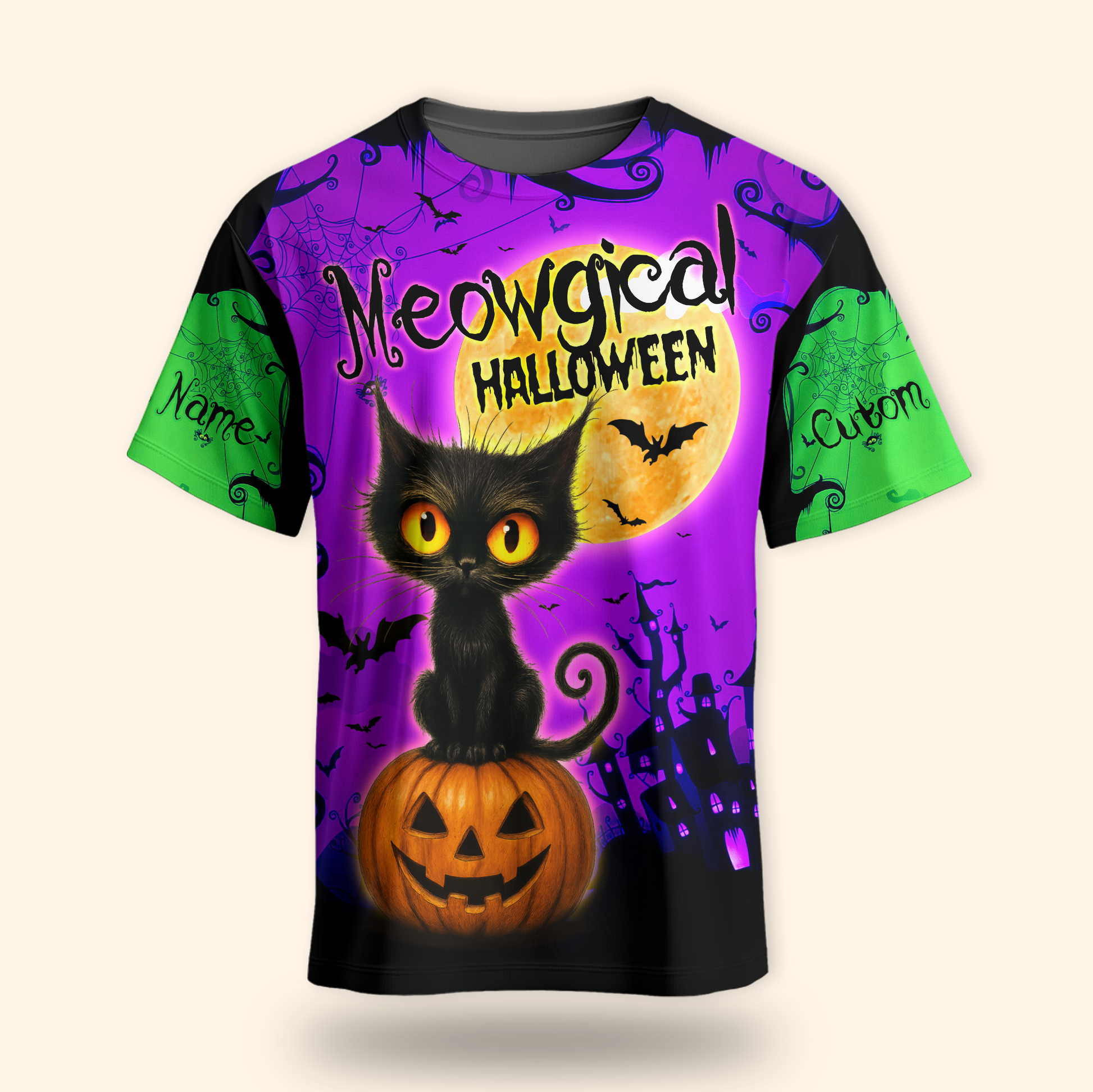 Personalized "Meowgical Halloween" Black Cat shirt, Custom Choo