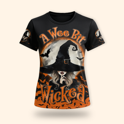 "A Wee Bit Wicked" Halloween Witch 3D Shirt, Custom Choo