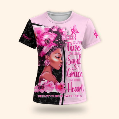 Personalized Breast Cancer Awareness Shirt for Black Women, Custom Choo