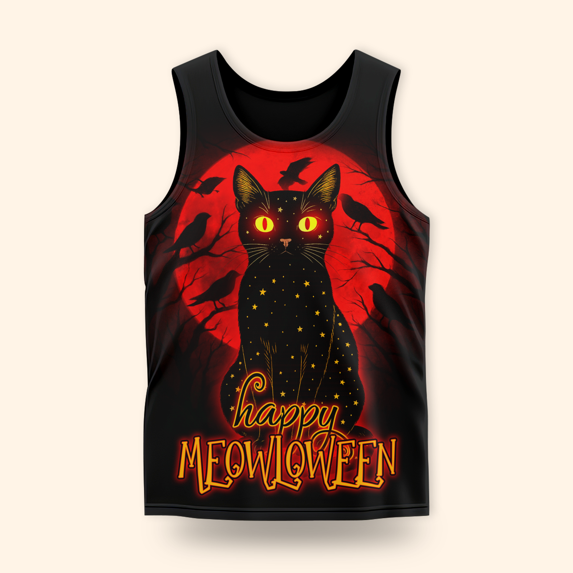 Personalized Happy Mewloween Black Cat, Custom Choo