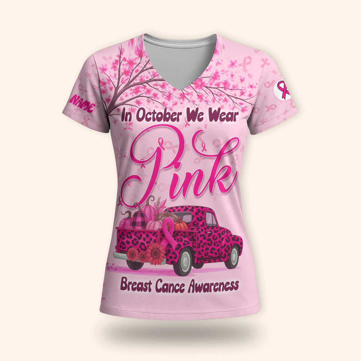 "In October We Wear Pink" Custom shirt, Custom Choo