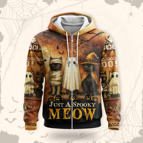 "Just a Spooky Meow" Cat Trio Shirt, Custom Choo
